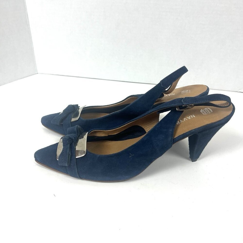 Navyboot‎ Blue Slingback Suede Sandals EU 40 US 9 Leather Upper & Lining Office